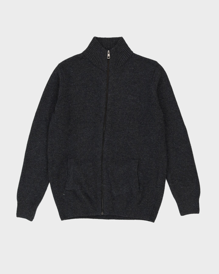 Burberry Brit Grey Knitted Wool Cardigan - L
