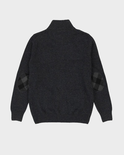 Burberry Brit Grey Knitted Wool Cardigan - L