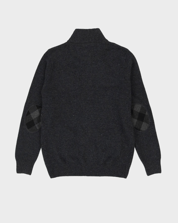Burberry Brit Grey Knitted Wool Cardigan - L