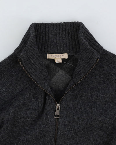 Burberry Brit Grey Knitted Wool Cardigan - L