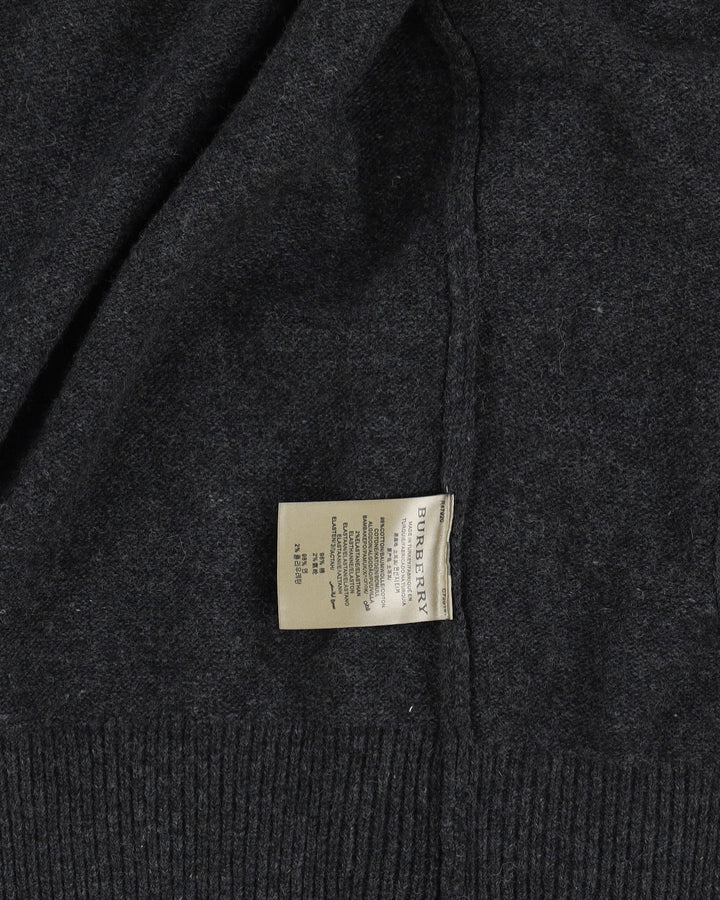 Burberry Brit Grey Knitted Wool Cardigan - L