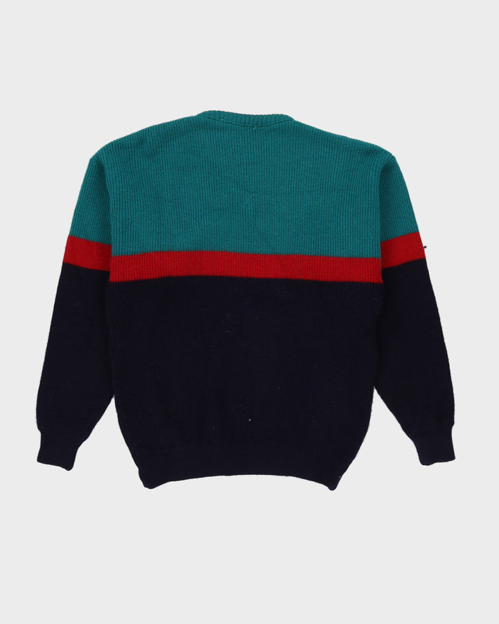 00s Green And Navy Knitted Jumper - S