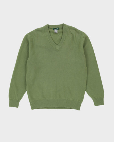 Green Wool Lightweight Knitted Jumper - M