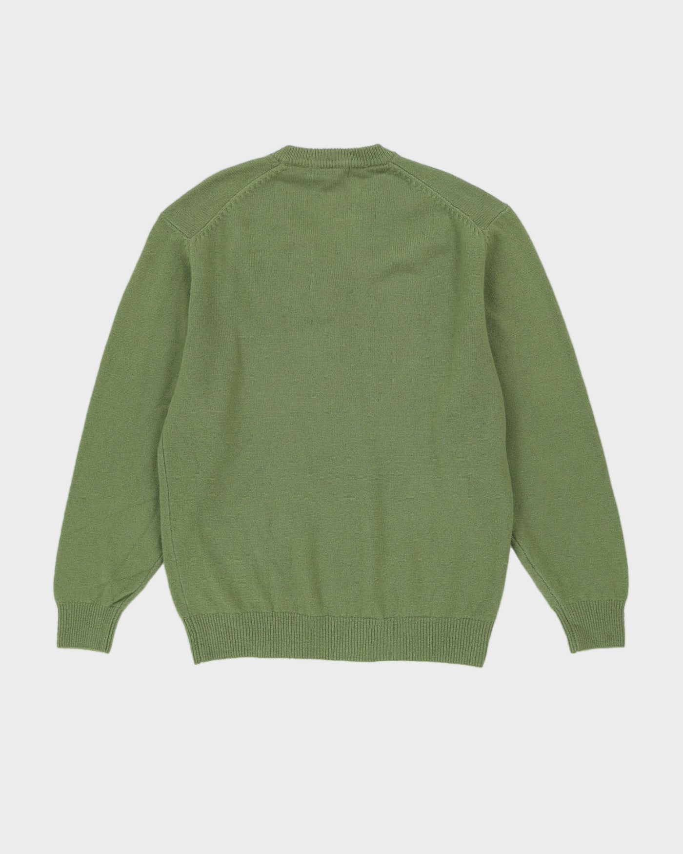 Green Wool Lightweight Knitted Jumper - M