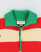 Gucci GG Striped Cotton Polo Jumper - M
