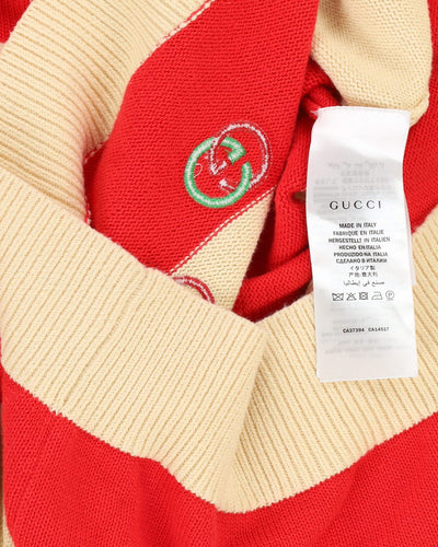 Gucci GG Striped Cotton Polo Jumper - M