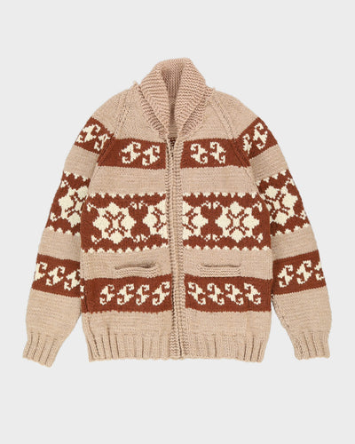 Vintage 1970s Chunky Knitted Cardigan - L