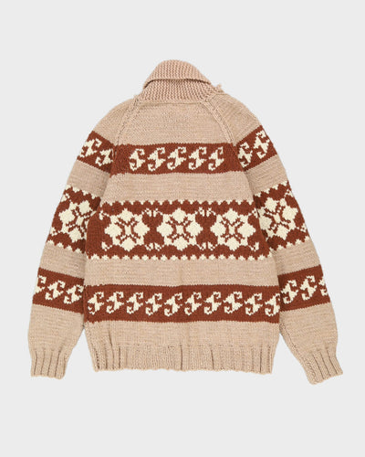 Vintage 1970s Chunky Knitted Cardigan - L