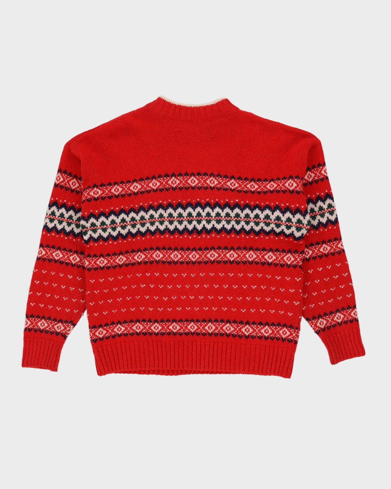 London Fog Red Patterned Knitted Jumper - XL