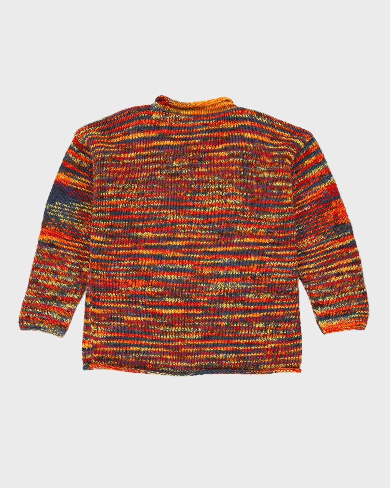 Rainbow Striped Knitted Jumper - L