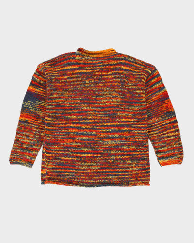 Rainbow Striped Knitted Jumper - L