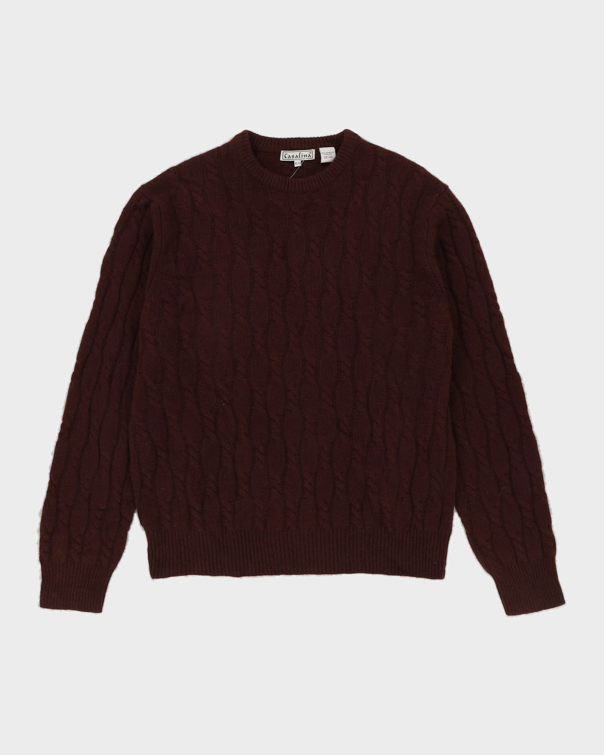 Burgundy Cashmere Knitted Jumper - XL