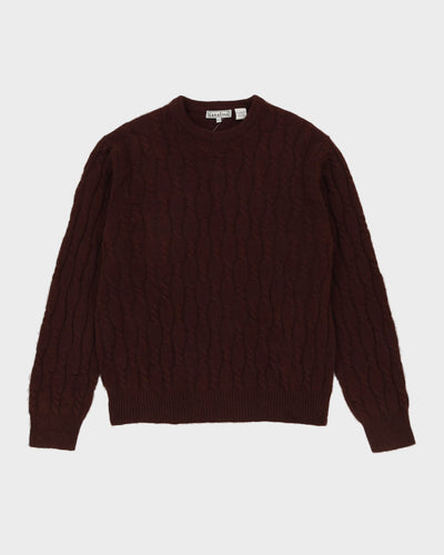 Burgundy Cashmere Knitted Jumper - XL