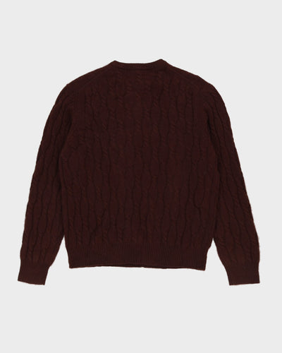 Burgundy Cashmere Knitted Jumper - XL