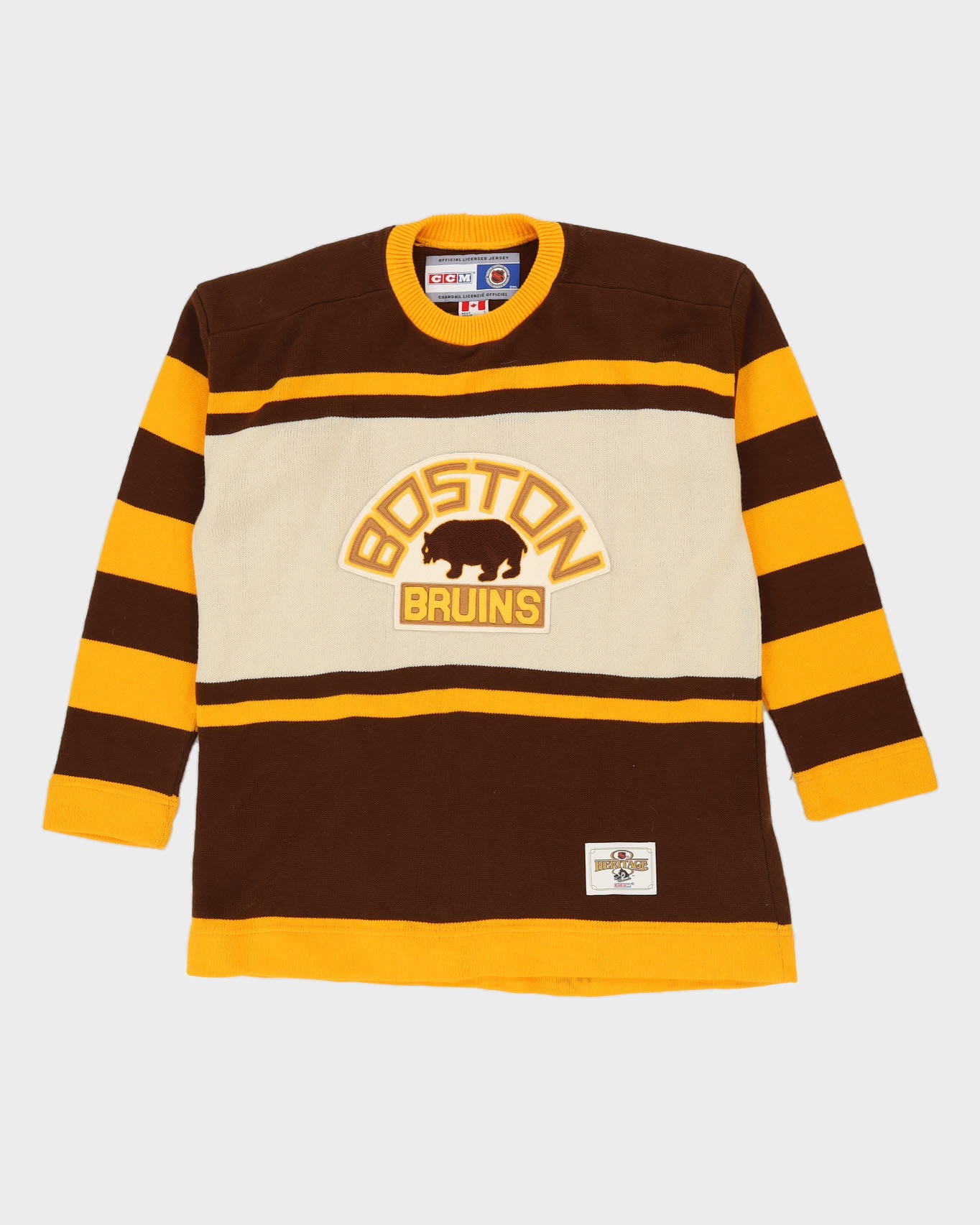 Vintage 90s CCM NHL Heritage Repro Boston Bruins Circa 1928 Jersey - L