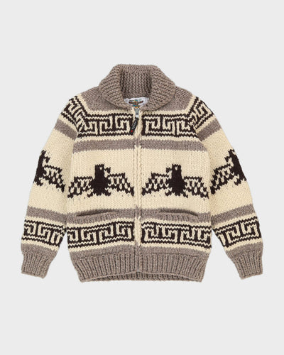 Vintage 90s Kanata Pure Wool Knitted Cardigan - M