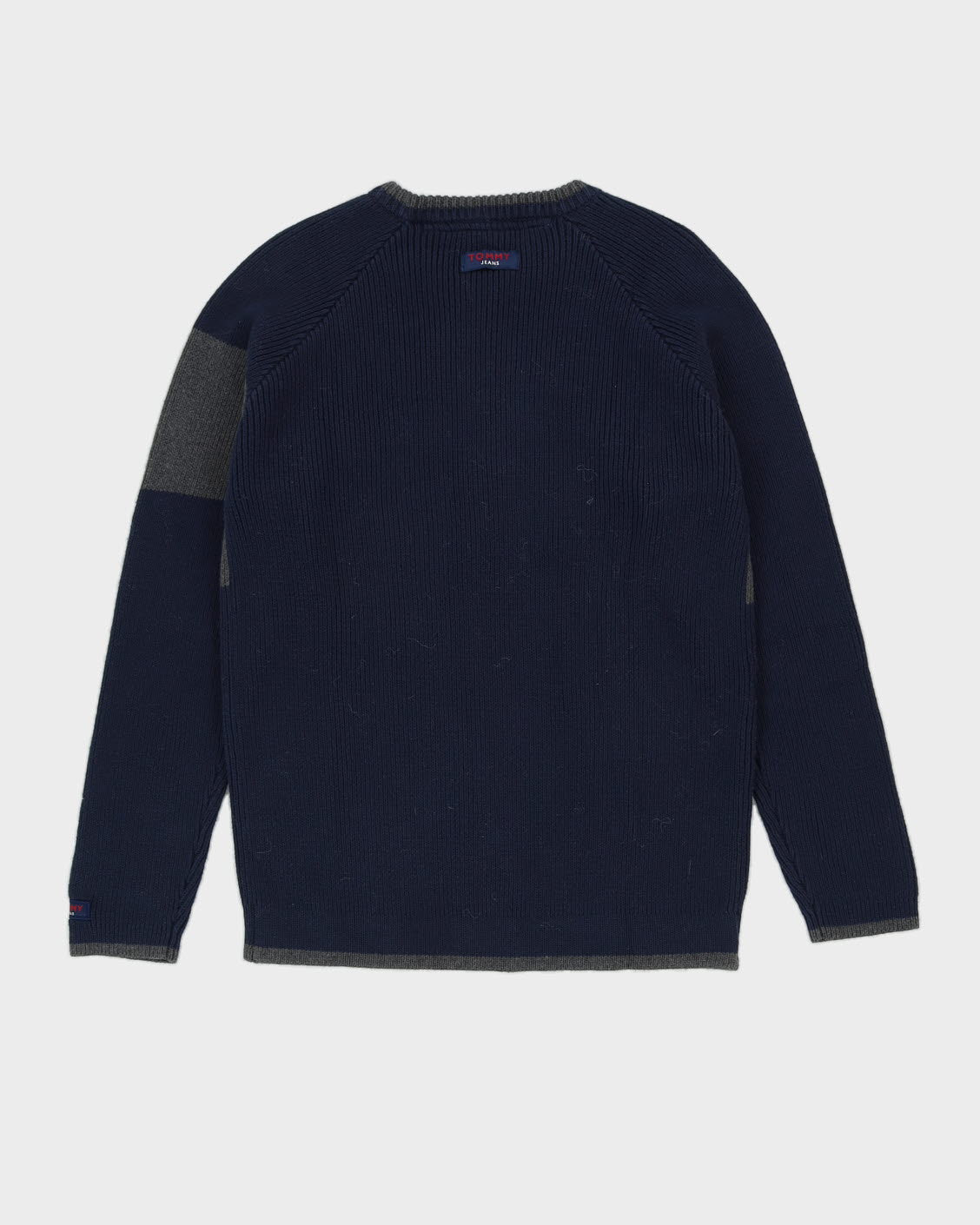 00s Tommy Jeans Blue Lambswool Jumper - M