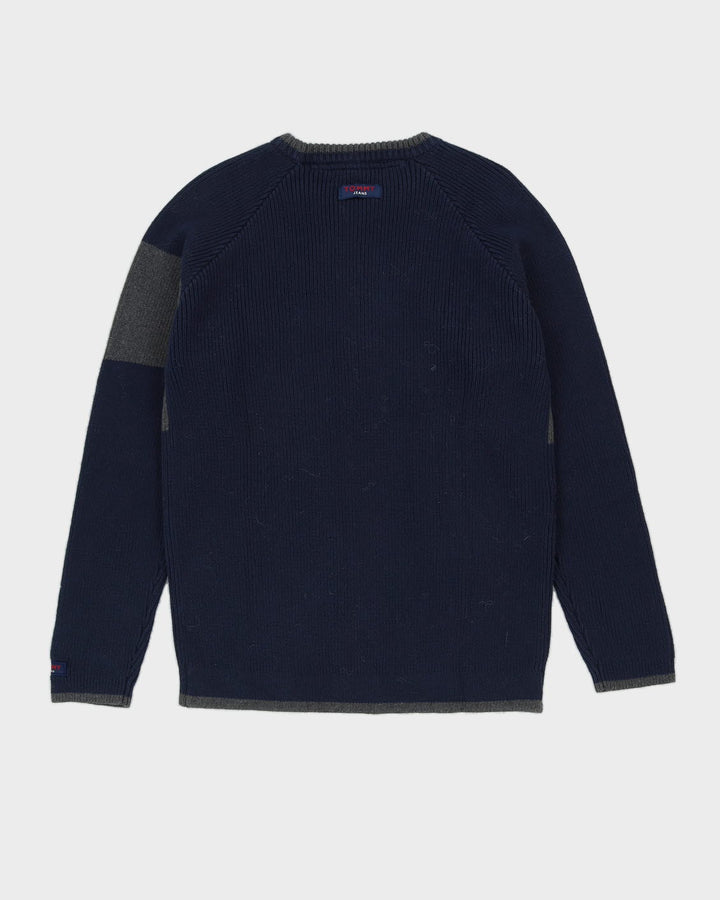 00s Tommy Jeans Blue Lambswool Jumper - M