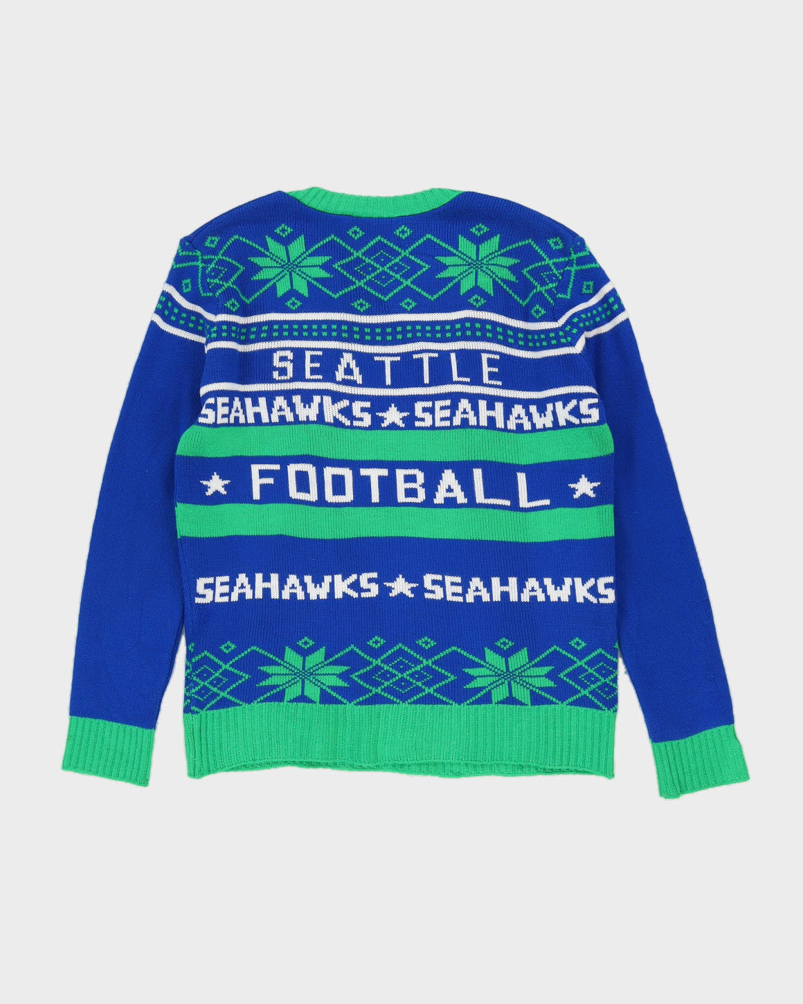 NFL Seattle Seahawks Christmas Blue Jumper - S
