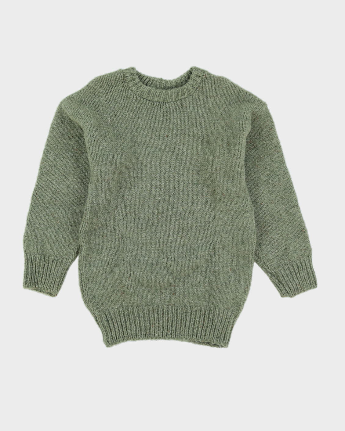 Green Knitted Wool Jumper - XS