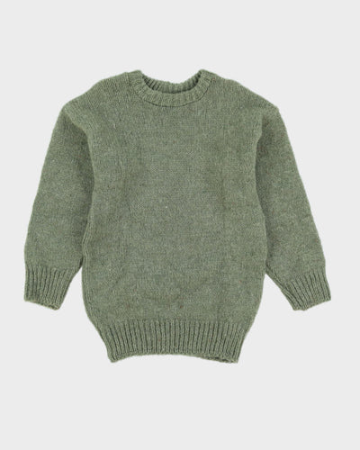 Green Knitted Wool Jumper - XS