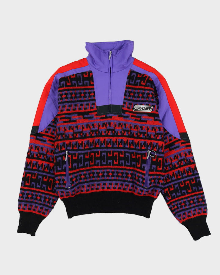 Spyder Purple Patterned Knitted Ski Jumper - S