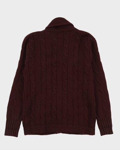 Polo Ralph Lauren Burgundy Knitted Cardigan - M