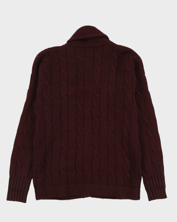 Polo Ralph Lauren Burgundy Knitted Cardigan - M
