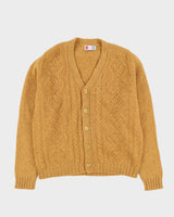 Vintage 1980s Mustard Knitted Cardigan - L