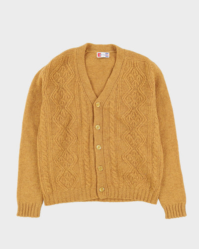 Vintage 1980s Mustard Knitted Cardigan - L
