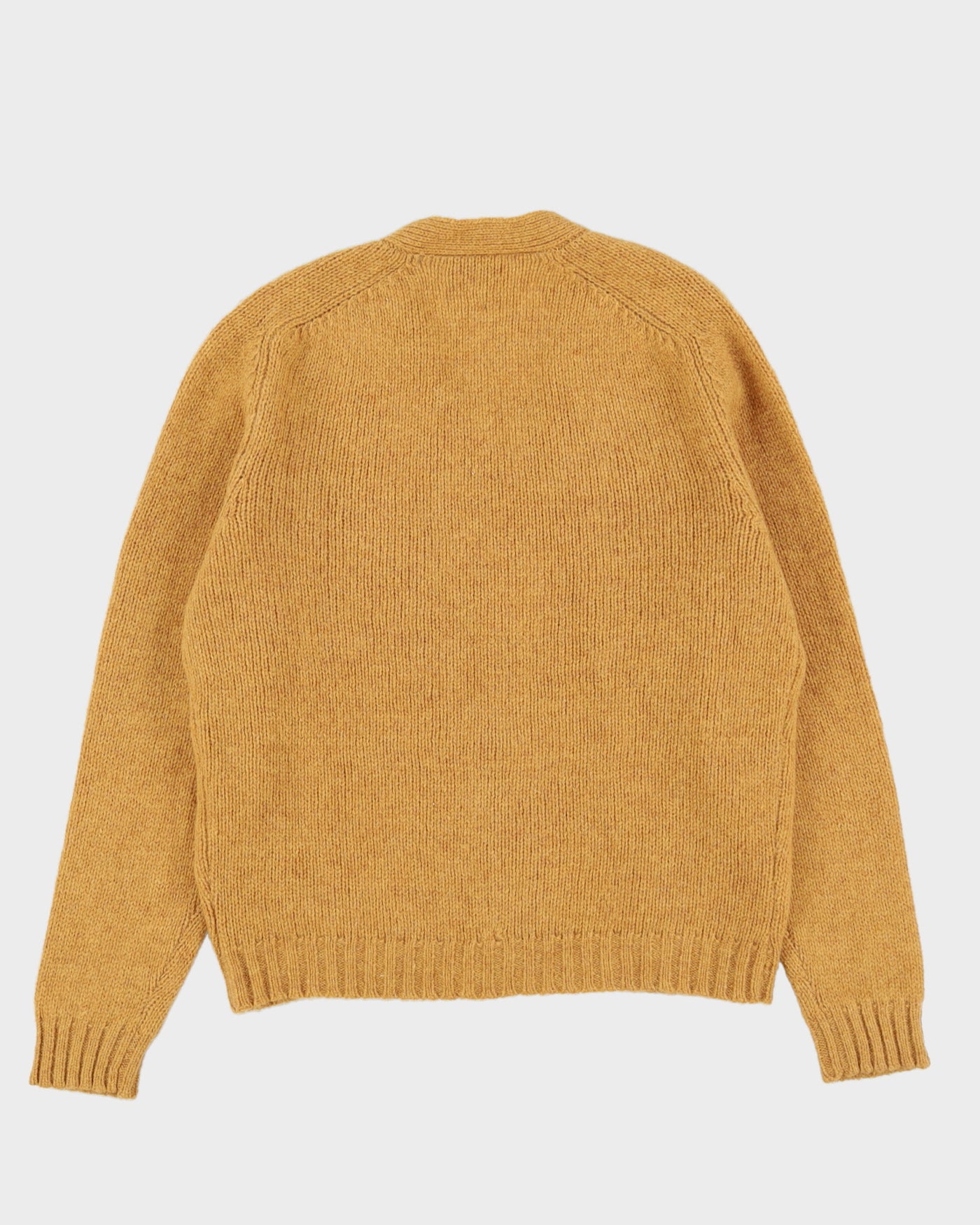 Vintage 1980s Mustard Knitted Cardigan - L