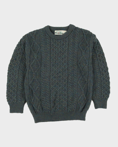 Sage Green Wool Knitted Jumper - M