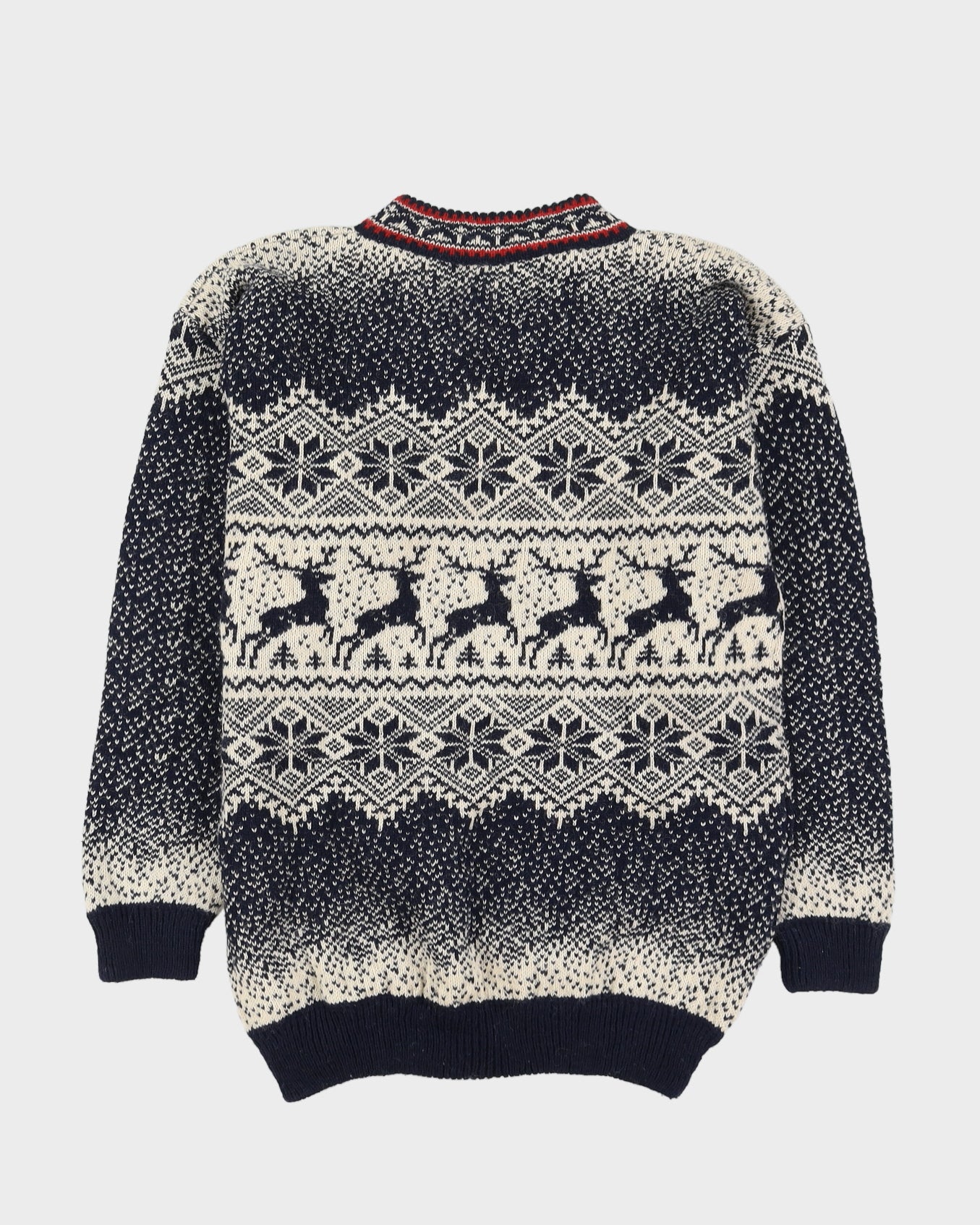 Scandi Style Patterned Knitted Jumper - L