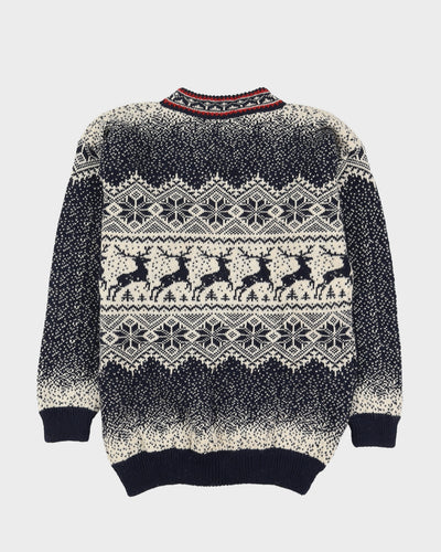 Scandi Style Patterned Knitted Jumper - L