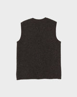 Brown Sleeveless Knitted Cardigan - S