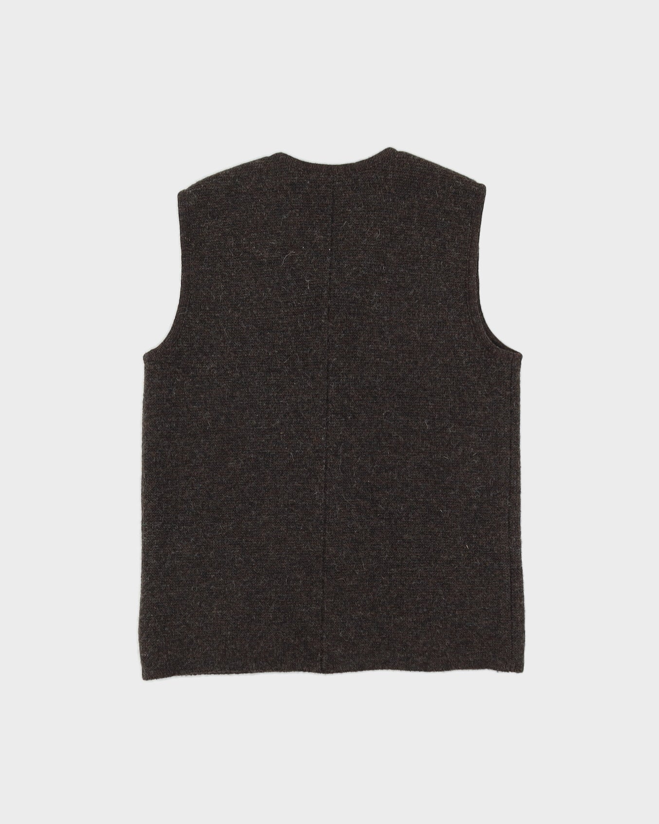 Brown Sleeveless Knitted Cardigan - S