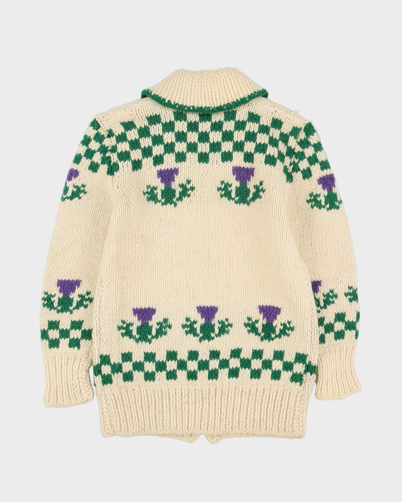 Vintage 1980s Chunky Hand Knitted Cardigan - XXS