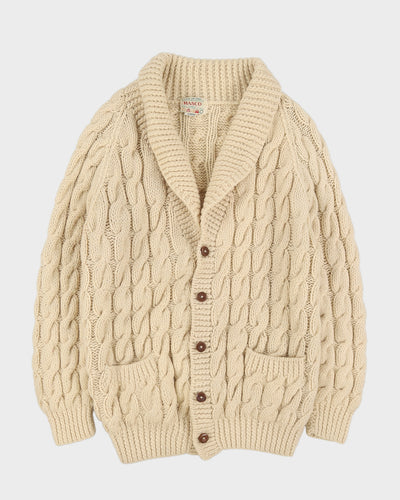 Vintage 1980s Cream Knitted Cardigan - L