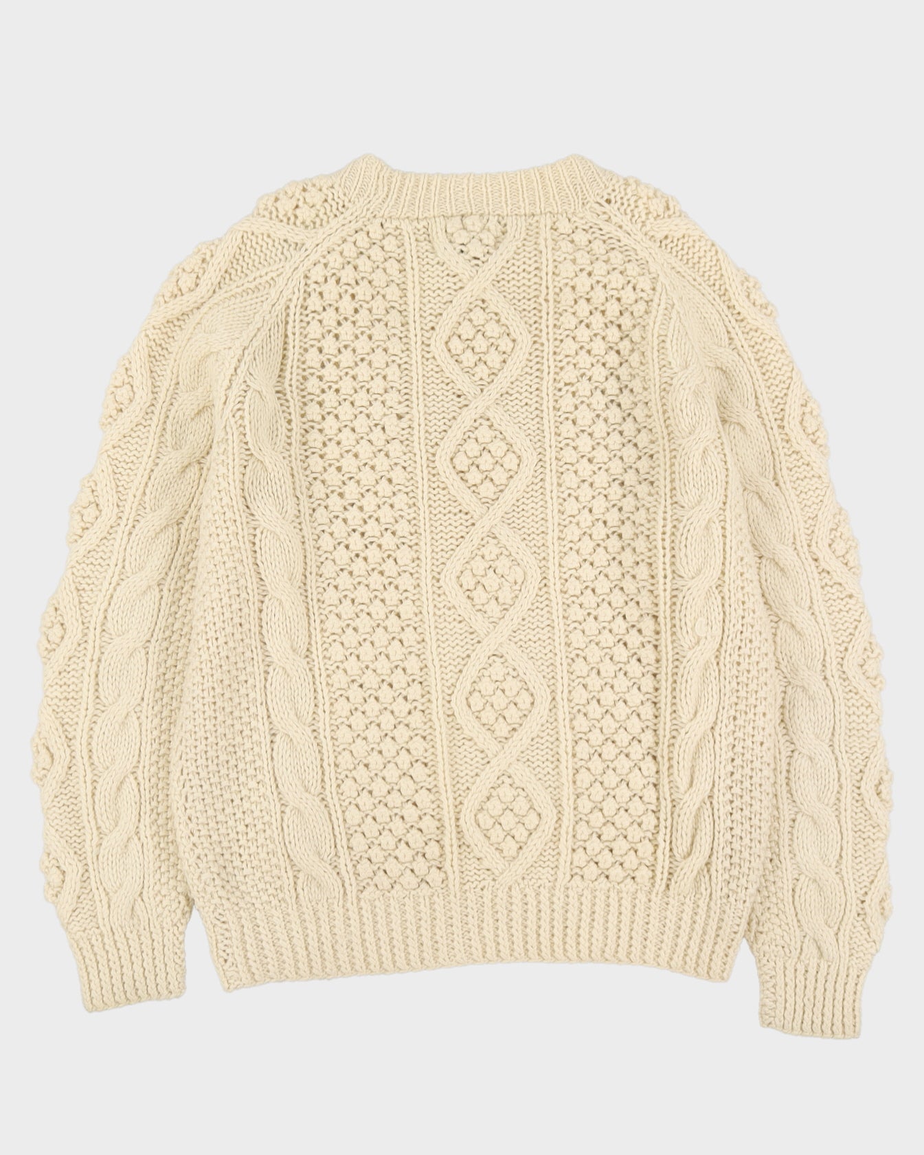 1990s Sears Cream Knitted Jumper - L