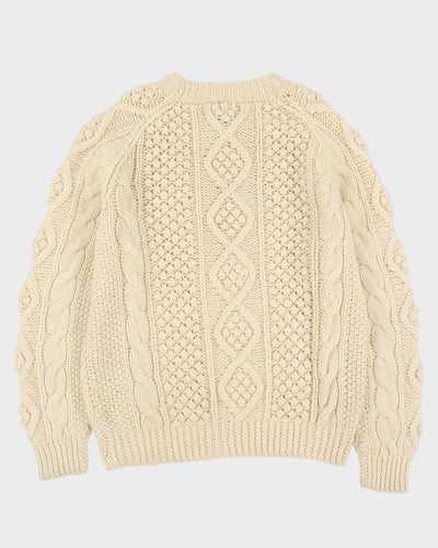 1990s Sears Cream Knitted Jumper - L