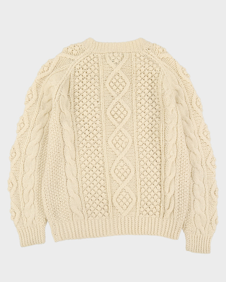 1990s Sears Cream Knitted Jumper - L