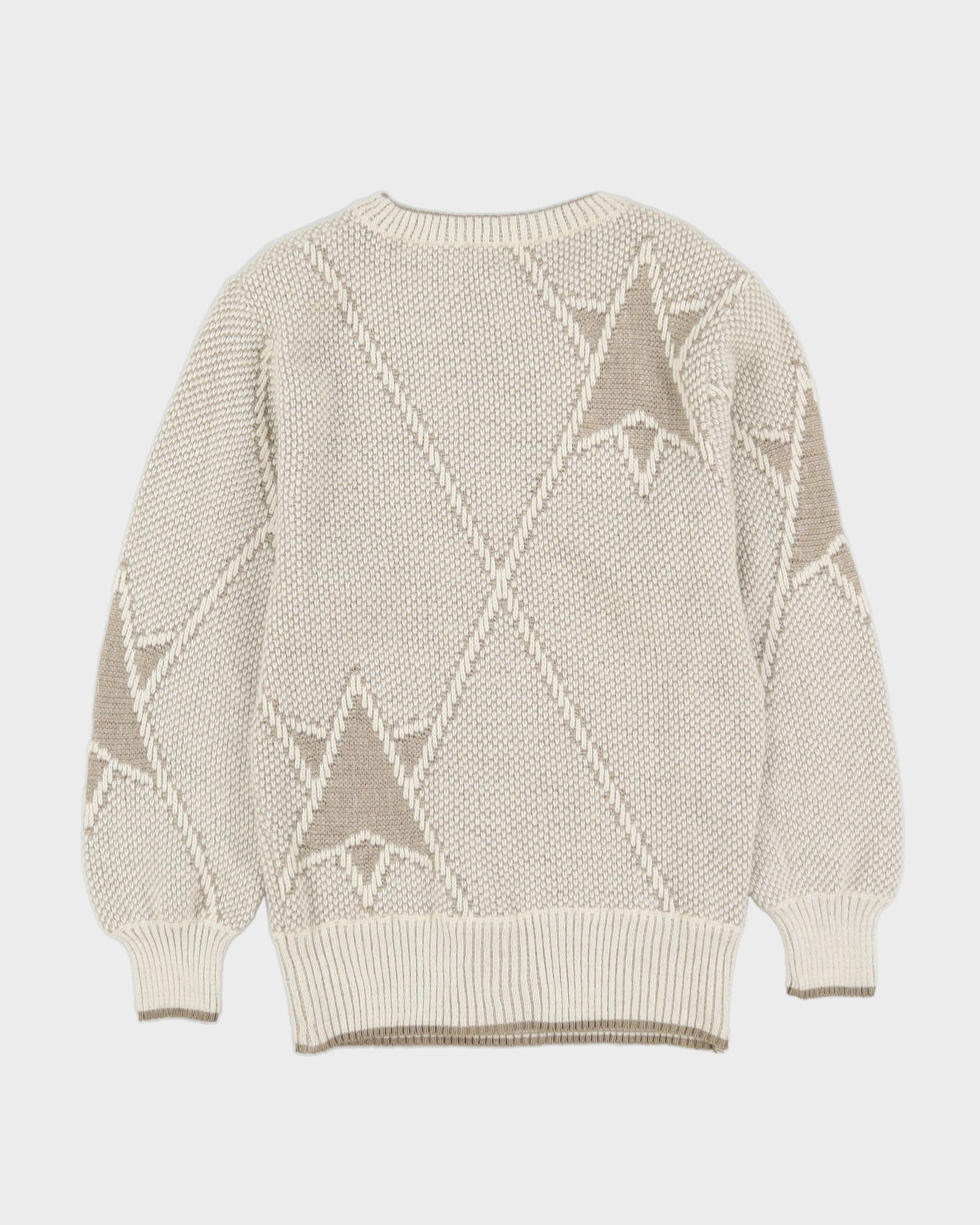 Bogner Beige Patterned Knitted Jumper - XS