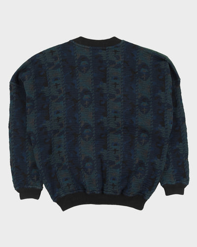 00s black And Green Patterned Knitted Jumper - XXL