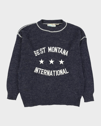 Blue Best Montana Embroidery Knitted Jumper - XXXL