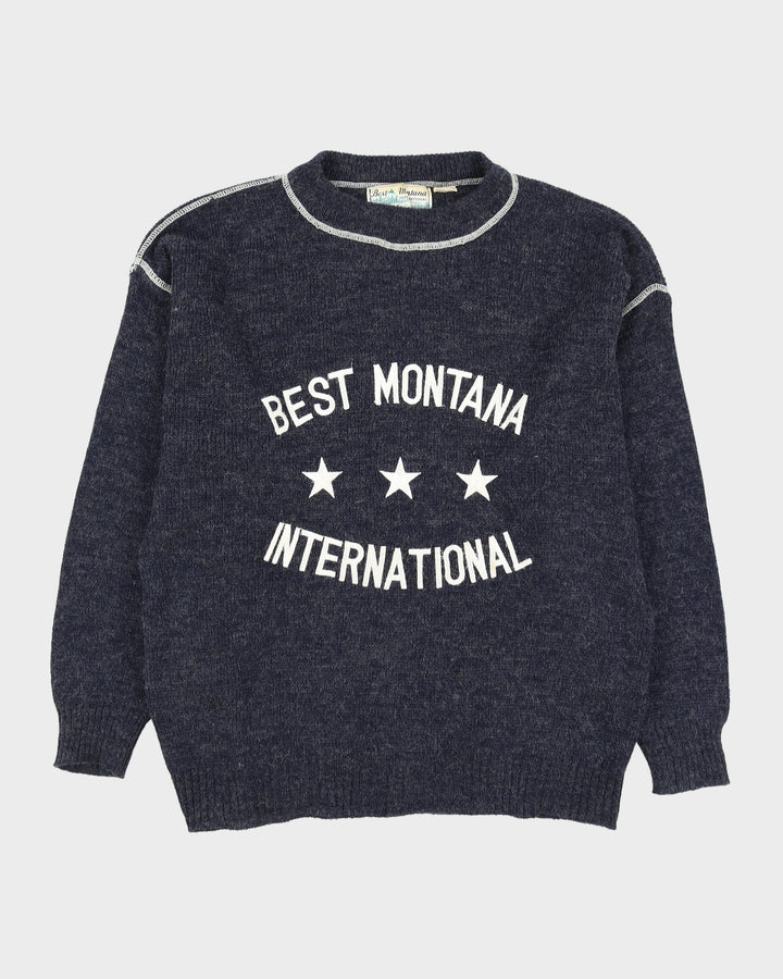 Blue Best Montana Embroidery Knitted Jumper - XXXL