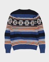 Lacoste Blue Patterned Knitted Jumper - XS