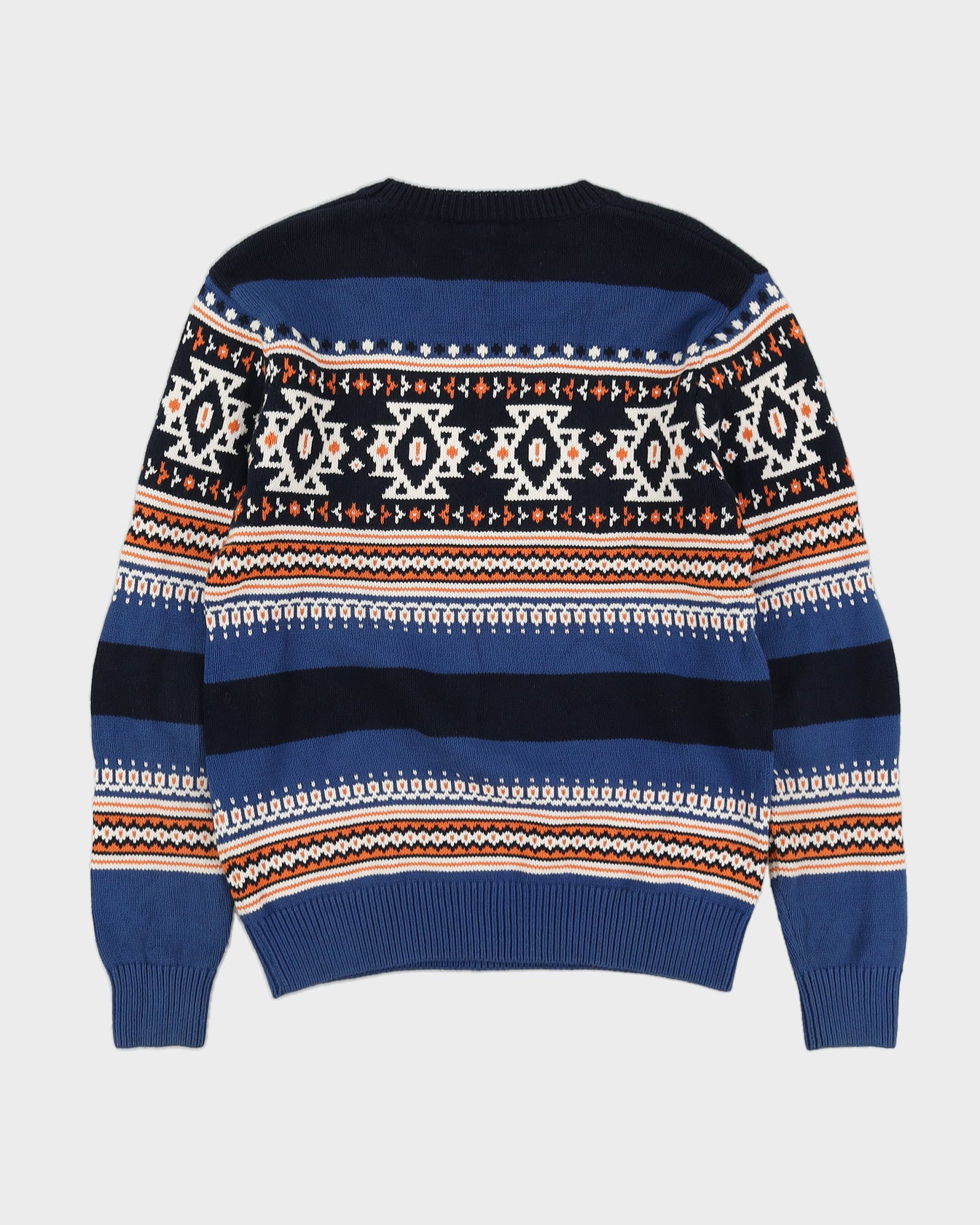 Lacoste Blue Patterned Knitted Jumper - XS