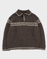 Hand Knitted In Ecuador Knitted Jumper - L