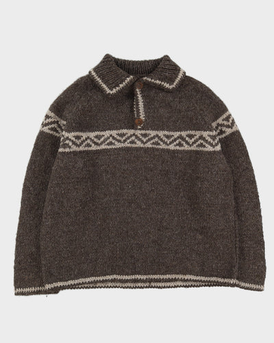Hand Knitted In Ecuador Knitted Jumper - L