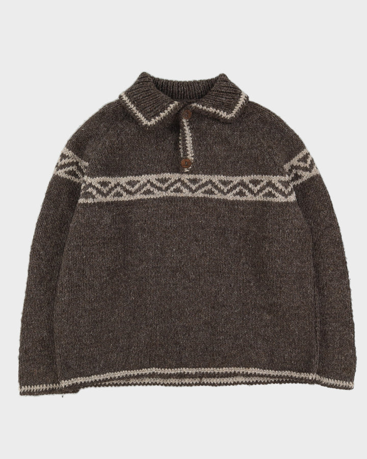 Hand Knitted In Ecuador Knitted Jumper - L